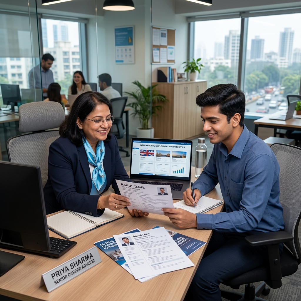 Career adviser guiding a candidate