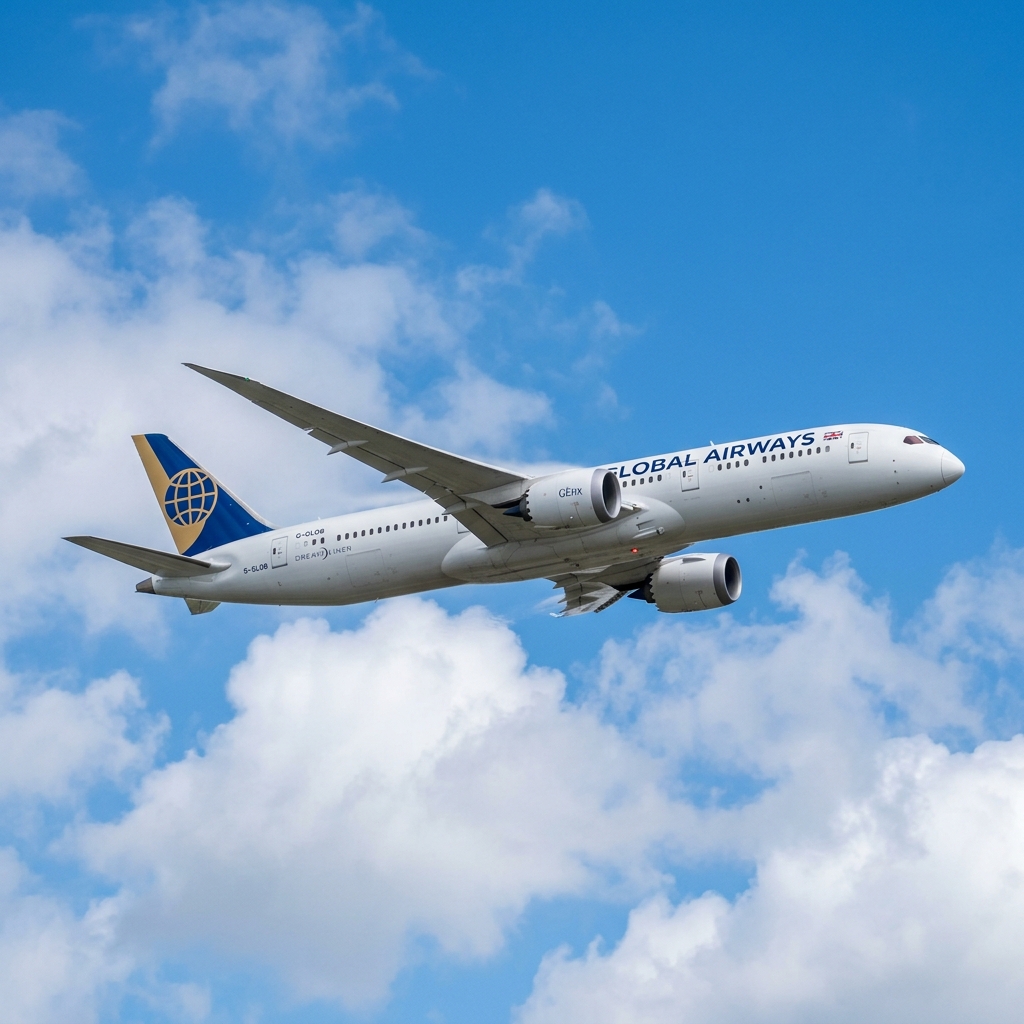 Passenger aircraft in flight