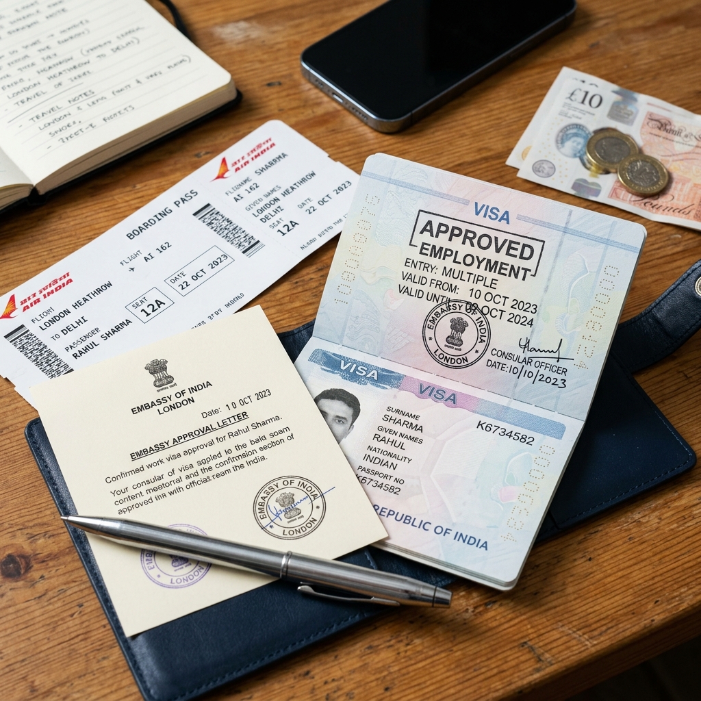 Passports and visa documents for international travel